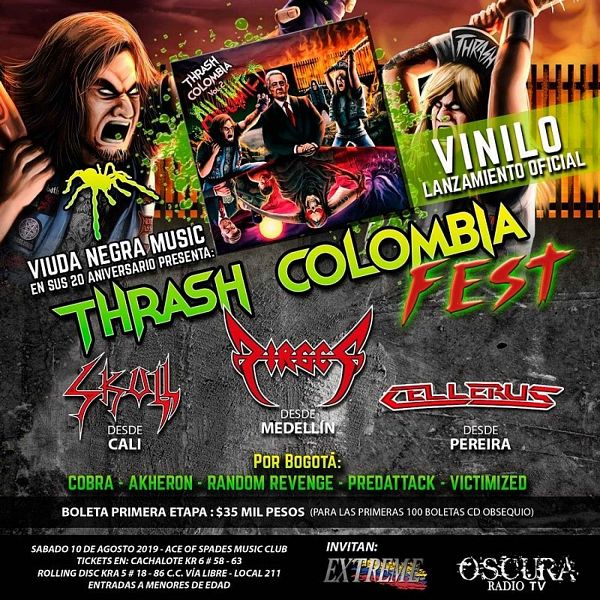 Evento Viuda Negra Music Presenta Thrash Colombia Fest|Conciertos, Festivales.