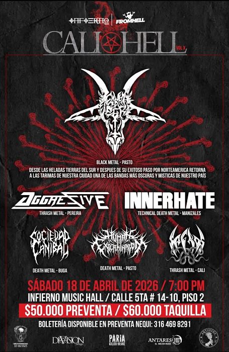 Evento Cali Hell|Conciertos, Festivales.