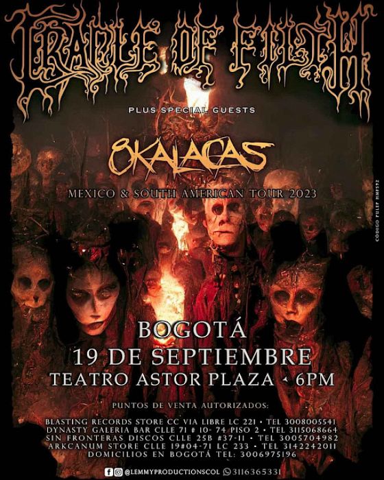 Evento Cradle Of Filth|Conciertos, Festivales.