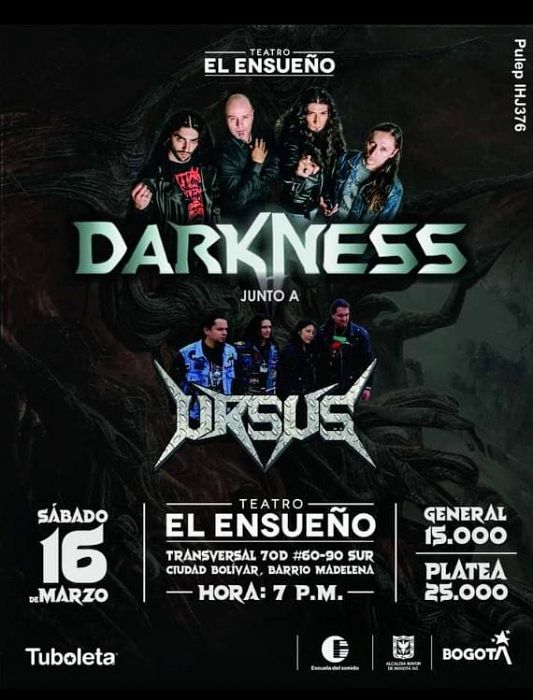 Evento Darkness Y Ursus|Conciertos, Festivales.