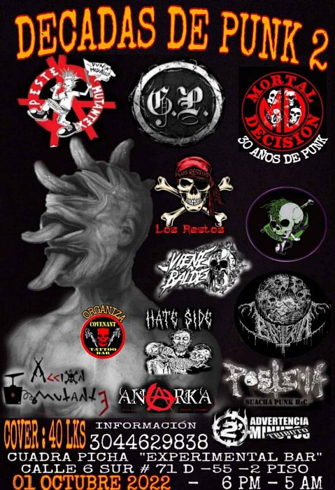 Evento Decadas De Punk|Conciertos, Festivales.