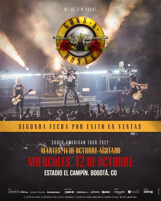 Evento Guns N Roses En Colombia Dia 2Conciertos, Festivales.