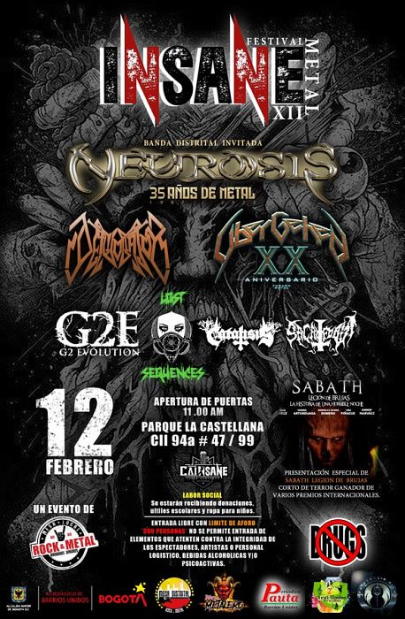 Evento Insane Metal Festival 12|Conciertos, Festivales.