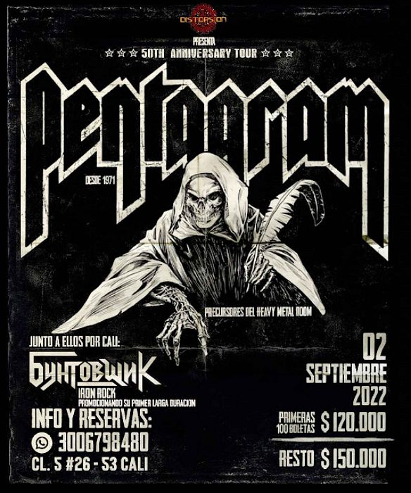 Evento Pentagram Usa En Colombia|Conciertos, Festivales.