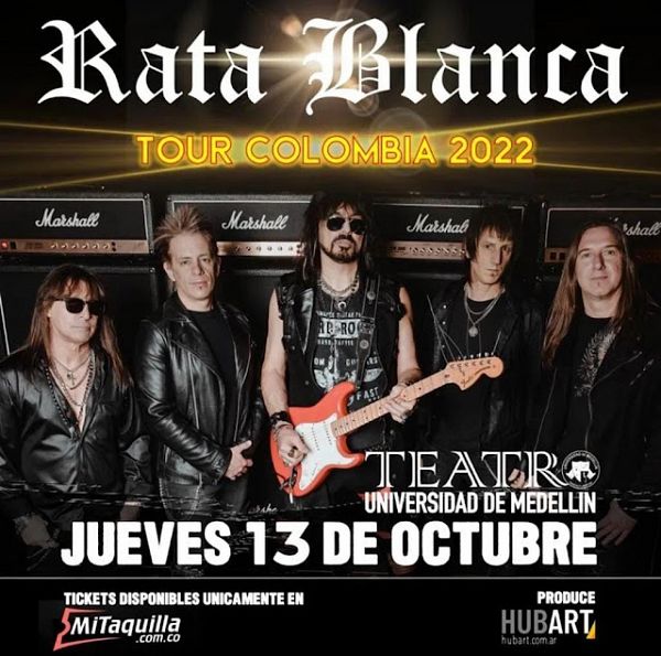 Evento Rata Blanca Tour Colombia 2022Conciertos, Festivales.