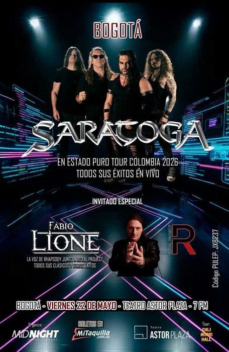 Evento Saratoga|Conciertos, Festivales.