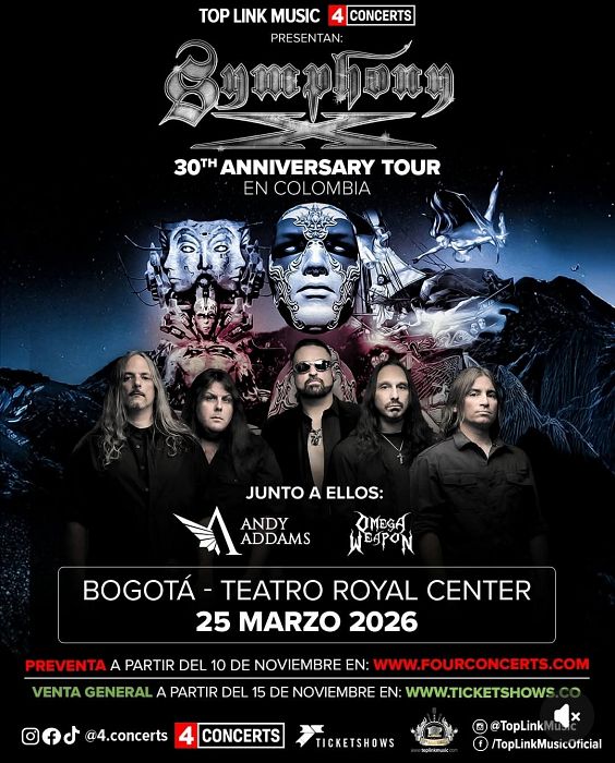 Evento Symphony X|Conciertos, Festivales.