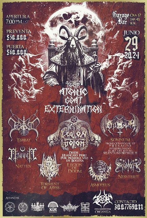 Evento Tour Atomic Goat Extermination|Conciertos, Festivales.