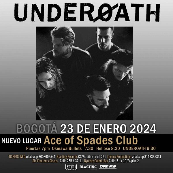 Evento Underoath|Conciertos, Festivales.