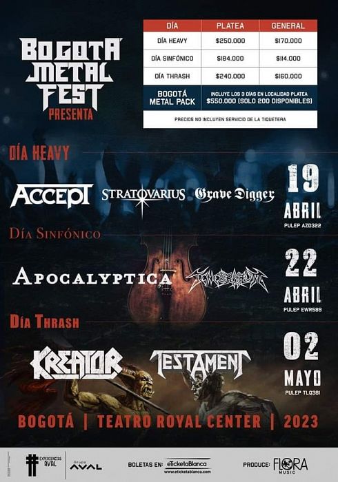 Evento Accept Stratovarius Y Grave Digger|Conciertos, Festivales.