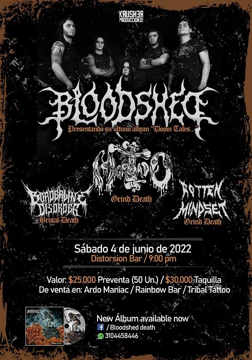 Evento Lanzamiento Nuevo Disco De Bloodshed|Conciertos, Festivales.