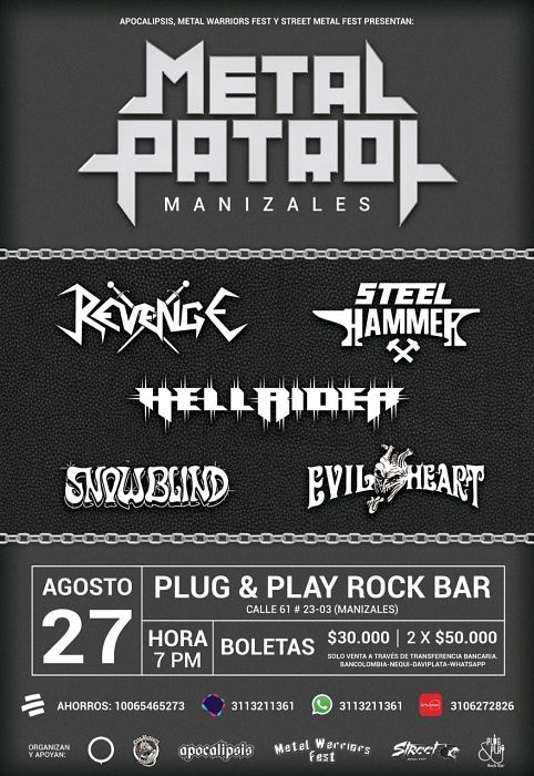 Evento Metal Patrol|Conciertos, Festivales.
