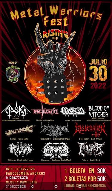 Evento Metal Warriors Fest Rising Hell|Conciertos, Festivales.