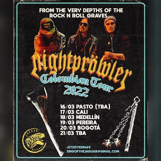 Evento Nightprowler Colombian Tour 2022|Conciertos, Festivales.