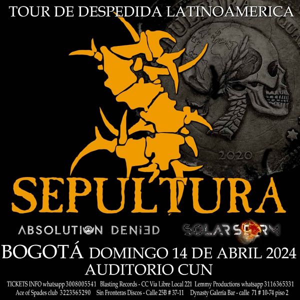 Evento Sepultura|Conciertos, Festivales.