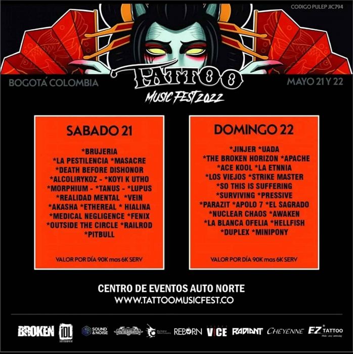 Evento Tattoo Music Fest 2022 Dia 2|Conciertos, Festivales.