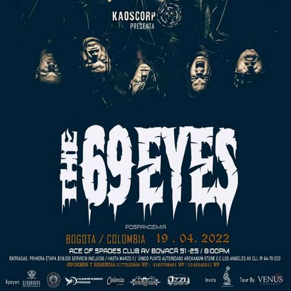 Evento The 69 Eyes En Colombia|Conciertos, Festivales.