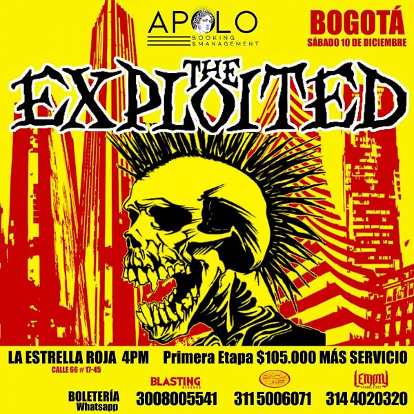 Evento The Exploited En Colombia|Conciertos, Festivales.