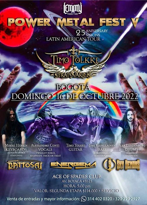 Evento Timo Tolkki Ex Stratovarius En Colombia|Conciertos, Festivales.